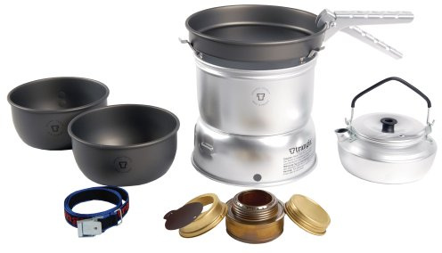 Trangia 27-8 Hard Anodised Cookset with Kettle and Spirit Burner, Complete Camping Cookware and Stove Set for Hiking, Backpacking, Fishing