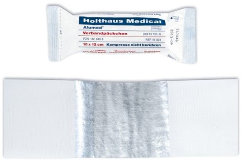 10 x Alumed® Verbandpäckchen groß steril10 x 12 cm