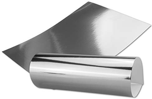 Silber Metall Spiegel Papier - 20er-Set - spiegelnd silber - Rückseite Weiß - DIN A4 21,0 x 29,5 cm -Ideal zum Basteln und Selbstgestalten