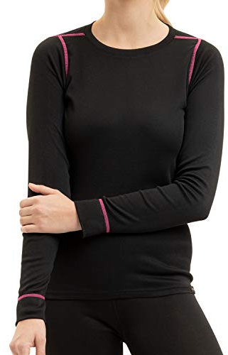 CFLEX Damen Ski- & Thermo Hemd - warme Unterwäsche Langarm POLARDRY - Schwarz-Pink XL