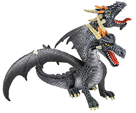 Bullyland 75597 - Fantasy - Drago Doppia Testa Nero