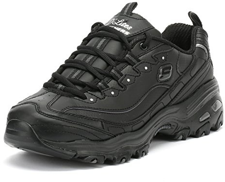 Skechers D'LITES - FRESH START, Women's Low-Top Trainers, Black (Black Leather/Mesh/Charcoal Trim #Yellow Bbk), 4.5 UK (37.5 EU)