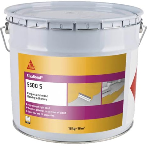 Sika SikaBond 5500S Parquet And Wood Flooring Adhesive – Excellent Spreadability – Solvent-Based – 16kg