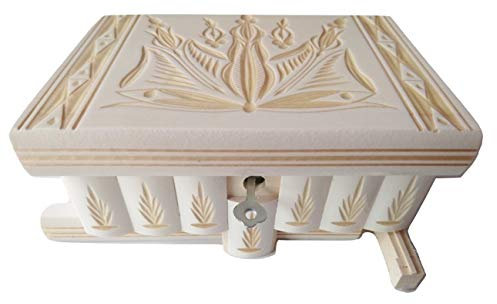 Neu Magie Rätsel Puzzle Geheimfach Schmuckkasten schön Handwerk Handarbeit Holz schatulle Zauber kästen (Weiss)