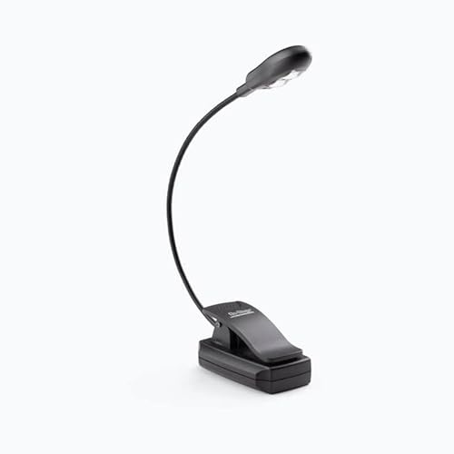 On-Stage LED102 Clip-On Solo LED Light (Sheet-Music-Stand Lighting, Tabletop Base, Adjustable Gooseneck, High- and Low-Intensity Modes, Portable Lamp, DJ, FOH, Batteries Included, Black)