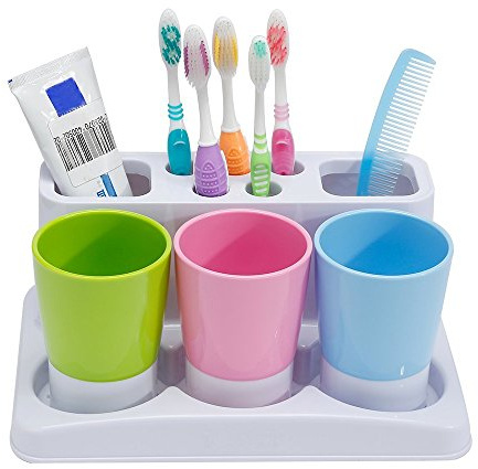 Eslite Toothbrush Toothpaste Holder Stand for Bathroom Storage Organizer