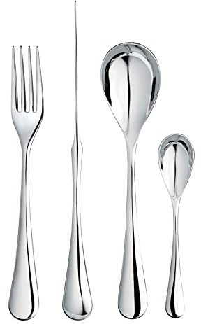 Robert Welch Ashbury Bright, 24 Piece Cutlery Set for 6 People. Made from Stainless Steel. Dishwasher Safe.