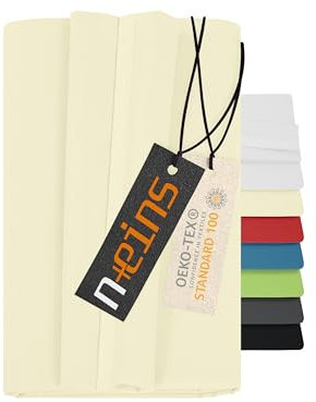 npluseins Laken ohne Gummizug - 100% Baumwolle - ca. 150 x 250 cm 701.887, Ecru