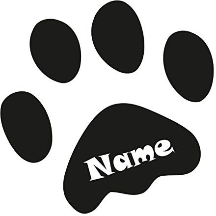 kleb-Drauf | Pfote mit Name | Verschiedene Größen und Farben | Autoaufkleber Autosticker Decal Aufkleber Sticker | Auto Car Motorrad Fahrrad Roller Bike | Deko Tuning Stickerbomb Styling Wrapping
