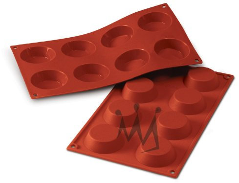 Silikomart | SF015 Silicone Mould for TARTELLETTA Monoportions, non-stick, 8 cavities, Pack of 1 Cake Mould, Ø 60 h 17 mm, Made in Italy