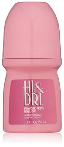 Hi & Dri Anti Perspirant Deodorant Roll On Powder Fresh 1.7 oz (Pack of 6)