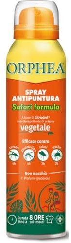 Orphea, Spray Antipuntura, Safari Formula, Protegge dalle Punture di Zanzare, Tafani ed Altri Insetti, Ingredienti di Origine Vegetale, Efficacia Fino a 8 Ore, 100 ml