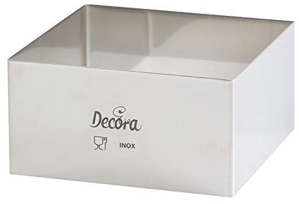 Decora 0063795 CARRÉ Acier Inoxydable 18X18X4,5 H CM, INOX, 18 x 18 x 4