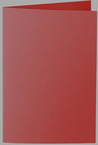 50x tarjetas plegables ARTOZ DIN B6 - Color: rojo fuego, superficie estriada - 120 x 169 mm (abierta: 240 x 169 mm), 220 g/m²- Serie 1001