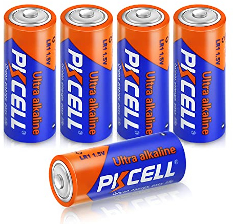 PKCELL N Size 1.5V Alkaline Batteries, 5 Pack Ultra Long-Lasting MN9100/E90/LR1 Medical Battery for Medical Devices, GPS Trackers, Flashlights, Key Fobs, 10-Year Shelf Life
