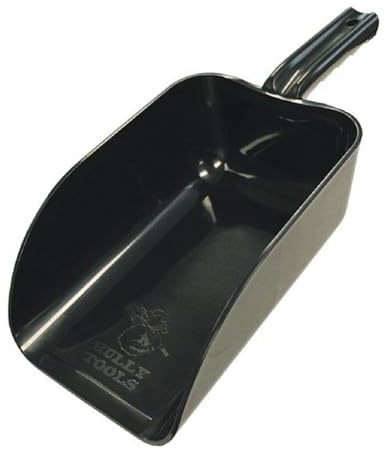 Bully Tools Poly Hand Scoop, Heavy-Duty Multipurpose Scoop for Charcoal, Ashes, Wood Pellets, Soil, Sand, Salt, Pet Food & Birdseed – FDA-Grade Polypropylene, Extra Strong, Won’t Bend or Rust