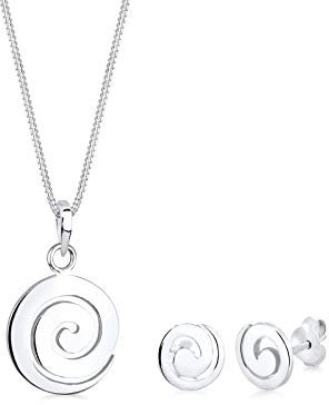 Elli Damen Schmuckset Spirale Anhänger basic modern in 925 Sterling Silber