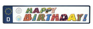 Trend Import 10625500 Autokennzeichen Happy Birthday