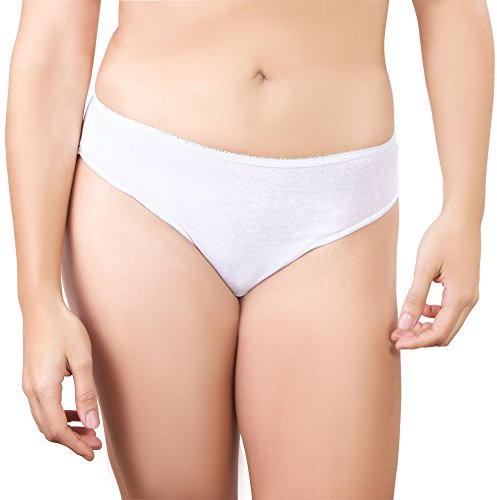 One-Wear Culottes Jetables Femme en Coton, Slips Maternité, Blanc XXL 5 Pcs