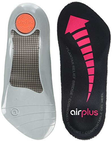 Airplus 3/4 Orthopädische Einlegesohle für Damen– Volle Fußgewölbeunterstützung, tiefe Fersenschale & Gelpolster – Hilft bei Fersenschmerzen, grau/rosa, EU Größe 36.5-43