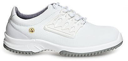 ABEBA 31760-39 ESD - Sicherheitsschuh UNI6 - Halbschuh - Funktionsleder in Wabendesign - Stahlkappe - Klimaklasse 1 - Größe: 39 - Farbe: Weiß