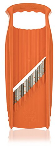 Börner Wave/Gaufrel XXL PowerLine Vegetable Slicer • Corrugated Vegetable Cutter • Corrugated/Waffle Cutter • Potato Grater for Grilled Potatoes Orange