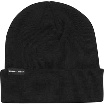 Urban Classics Berretto Basic Flap Lavorato, Nero (Black 00007), Taglia Unica Unisex-Adulto