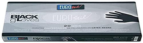 Eurostil Guante de Látex de Color Negro Pequeño - 200 gr