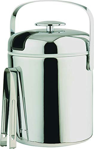 APS Eiseimer-Set, Eiskühler 1,3 l, Set aus Eier mit Abtropfgitter, isolierter Kunststoffeinsatz, inkl. Zange, für bis zu 50 Eiswürfel, 15,5 x 15 cm, Höhe 22 cm