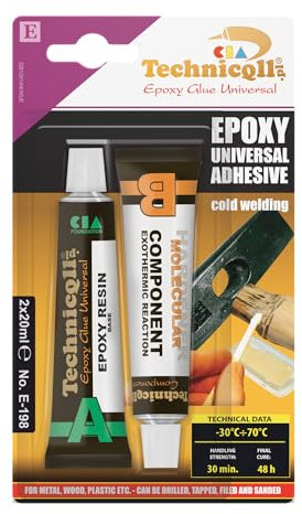 NEW EPOXY ADHESIVE GLUE FOR pvc metal plexiglass wood ceramics etc 2 x 20ml UNIVERSAL Technicqll