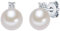 Valero Pearls Damen-Ohrstecker Süßwasser-Zuchtperlen 6 mm Button weiß 925 Sterling Silber Zirkonia transparent - Perlenohrstecker mit echten Perlen