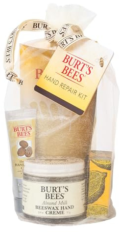 Burt's Bees Gifts Ideas - Hand Repair Set, 3 Hand Creams plus Gloves - Almond Milk, Lemon Butter Cuticle Cream, Shea Butter Repair