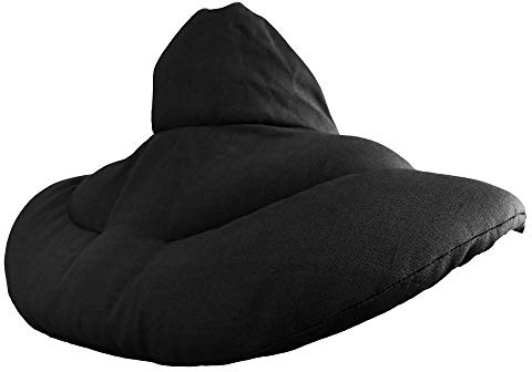 Almohada térmica cervical con cuello - negro - Cojín con pepitas de uva. Cojín de nuca. Saco de calor y frio con semillas