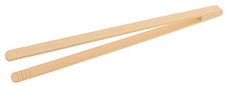 10x HOFMEISTER® Grillzange Holz 40 cm - Holzzange lang für Wurst, Steaks & Gemüse auf dem BBQ, fester Griff beim Grillen dank Rillen-Fräsung, hygienisch & hitzebeständig, Zange Buchenholz