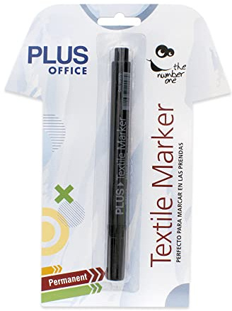 Office Plus - Pennarello per tessuto, colore: nero