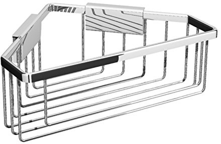 BRAVAT Körbe und Eimer Eck-Duschkorb, Messing, Chrom, 165 x 230 x 85