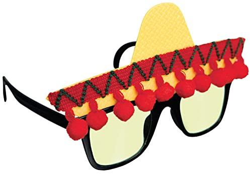 Amscan 250474-55 - Brille Fiesta, Spaßbrille, Mottoparty, Karneval, Accessoire, Scherzbrille, Mexiko, Sombrero