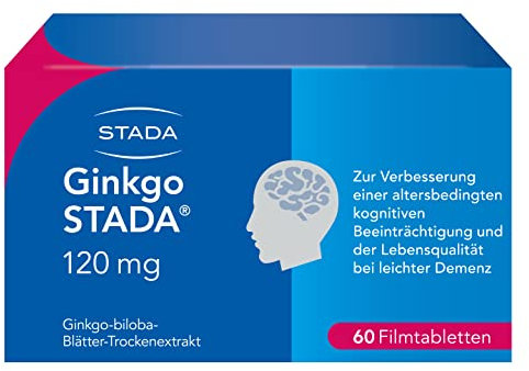 Ginkgo STADA 120 mg Filmtabletten fördert die Durchblutung des Gehirns, stärkt Gedächtnis und Konzentration, zur dauerhaften Anwendung, hohe Extraktqualität, 60 Stk