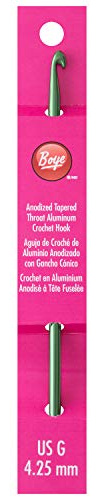 Boye 332621800GM Aluminum Crochet HookSize G, 4.25 mm, 6''