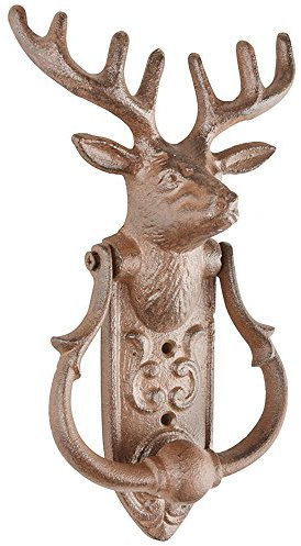 Esschert Design Türklopfer Hirsch aus Gusseisen, 13,3 x 6,4 x 23,5 cm