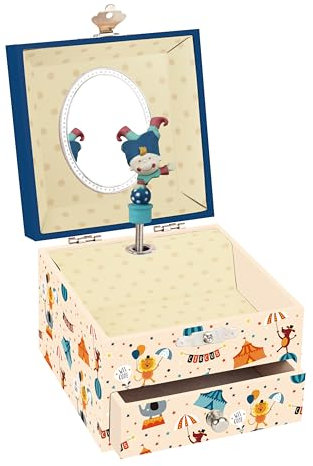 TROUSSELIER - Cirque - Boîte à Trésors & Bijoux Musicale - Cadeau Bapteme Naissance Enfant - Boite a Musique Let It Be des Beatles - Colori Ivoire