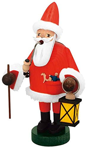 Rudolphs Schatzkiste Smoking Figure Santa Claus 18 cm Smoke Figure Smoking Man Figurine Incense Man ore Mountains