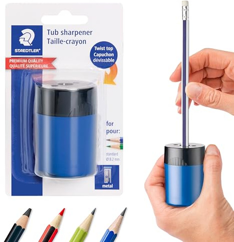 STAEDTLER Taille-crayon manuel (Std51163) Couleurs et emballage peuvent varier Pack de 1 bleu