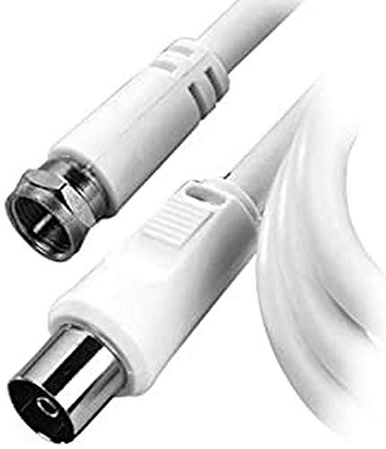 Vivanco Empfängeranschlusskabel (F-Stecker auf Koaxkupplung, 5m) weiß