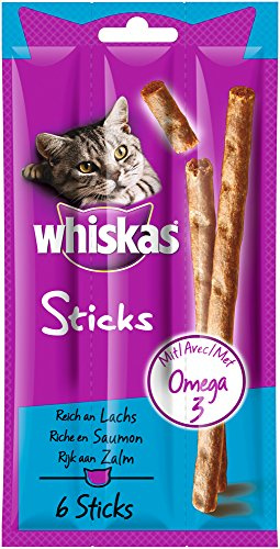 Whiskas Sticks - Reich an Lachs 6 Stück, 7er Pack (7 x 36 g)
