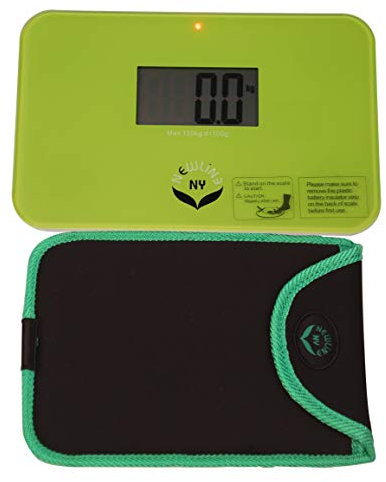 NewlineNY Il più piccolo scala bagno di viaggio con manicotto di protezione (verde)