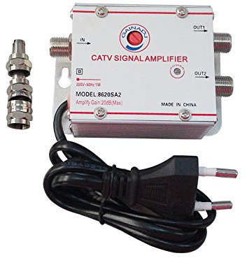 aumenta il segnale digitale terrestre laddove serve!Amplificatore per antenne Tv, analogica o digitale 2 uscite