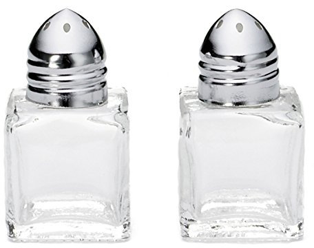Cube Salt and Pepper Shakers - Set of 2 - Tablecraft 30S&P Glass Salt Shakers