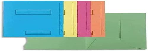 Exacompta - Réf. 335000E - Paquet de 50 chemises rigides imprimées avec 2 rabats SUPER 210 g/m² - couleurs pastel - chemises certifiées PEFC™- dimensions 24 x 32cm pour format A4- 5 couleurs assorties