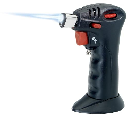 Westmark Cannello da cucina per gratinare e caramellizzare, fiamma regolabile, incl. blocco di sicurezza per bambini, plastica/acciaio inox, nero, 12392280